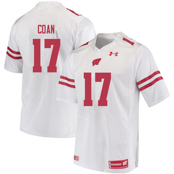Wisconsin Badgers Men's #17 Jack Coan NCAA Under Armour Authentic White College Stitched Football Jersey HE40A16DA